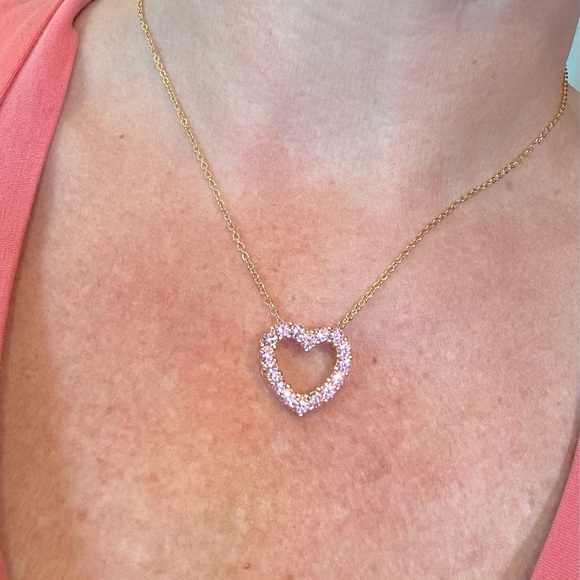Joan Rivers Jewelry - Joan Rivers pink rhinestone heart pendant with gold-tone 18” chain